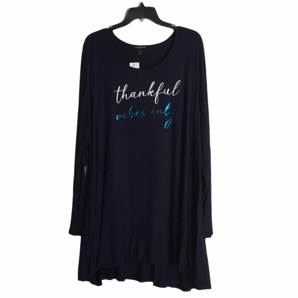 ❌❌SOLD❌❌NEW thankful vibes Lane Bryant long top or dress - Picture 2 of 6